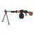 Metralhadora de airsoft AEG LCT RPD com coroa de madeira real e drum magazine.