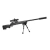 Rifle de airsoft modificada modelo Mod24 Bolt Action na cor preta com luneta e bipé, ideal para alta precisão e desempenho em jogos de tiro