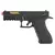 Pistola Airsoft Elétrica CYMA AEP G18C Lipo na cor preta, com detalhes em amarelo no cano e design moderno.