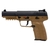 Pistola Airsoft FN Herstal Cybergun GBB Five-Seven na cor Flat Dark Earth, destacando seu design e detalhes.
