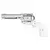 Revolver Airsoft King Arms GBB SAA .45 Peacemaker Short na cor prata com cabo branco.