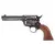 Revolver Airsoft King Arms GBB SAA .45 Peacemaker Short na cor preta, com acabamento brilhante e empunhadura de madeira.