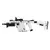 Rifle de airsoft Kriss Vector da Krytac na cor Alpine White em fundo branco.