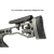 Detalhe da coronha ajustável do Rifle Sniper Airsoft Ares MSR303, destacando o apoio de bochecha e o pad de borracha.