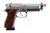 Pistola Airsoft SRC CO2 SR92 A1 Full Metal Blowback Inox com detalhes em metal e madeira.