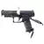 Pistola de airsoft Umarex Walther CO2 4.5mm PPQ na cor preta, destacando o design e detalhes da arma.