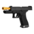 Pistola Airsoft Glock Umarex GBB G17 Gen4 Blowback na cor preta com cano dourado.