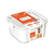 Organizador de geladeira slim transparente com tampa, ideal para armazenar alimentos e otimizar espaço.