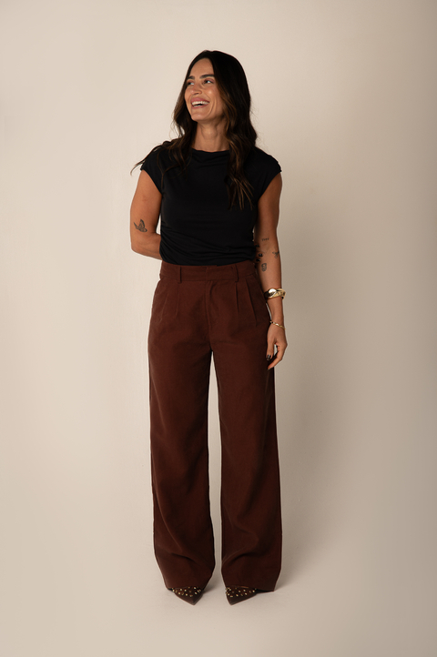 Calça Alfaiataria Chocolate - comprar online
