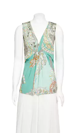 Regata Etro Verde Água Estampada