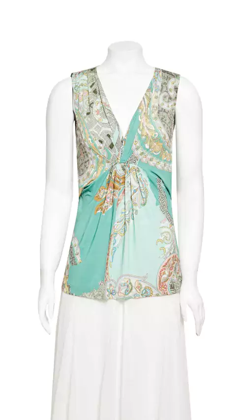 Regata Etro Verde Água Estampada