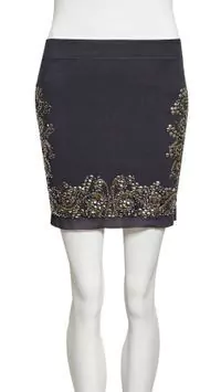 Saia Bo.Bô Com Bordados Preta - M BRA