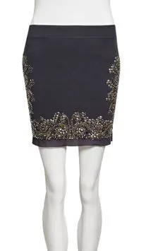 Saia Bo.Bô Com Bordados Preta - M BRA