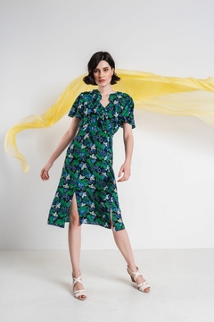 Vestido Saloni Estampado - 8 UK - Empório Oportunidade do Bem