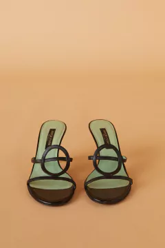 Tamanco Sergio Rossi Couro - Empório Oportunidade do Bem