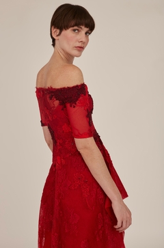 Vestido Monique Lhuillier renda Vermelho - comprar online