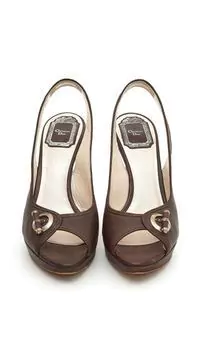 Sandália Christian Dior Couro Marrom - 37 FR - comprar online