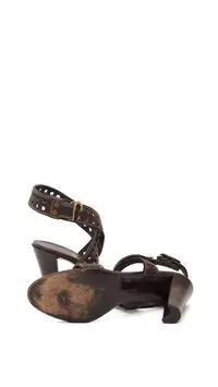 Sandália Salvatore Ferragamo Couro Marrom - 9 1/2 USA na internet