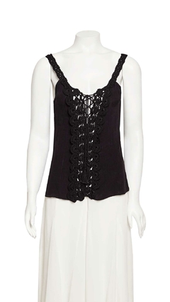 Blusa Regata Vanessa Montoro de Crochê Preto