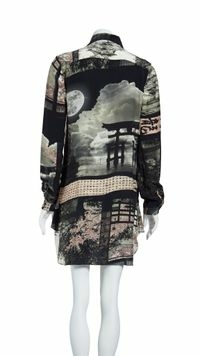 Vestido Curto Tigresse Preto Estampado - P BRA - comprar online