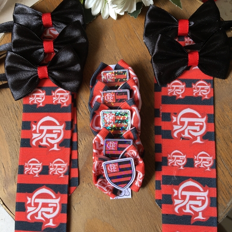 Conjunto gravata + Laço Macho Flamengo
