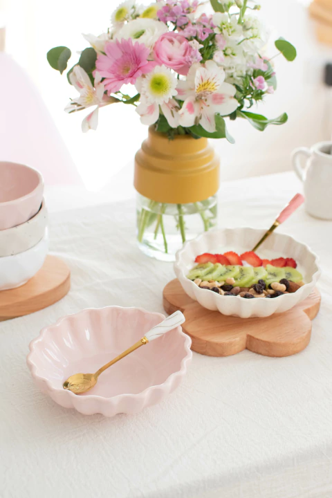 Cucharita flor con mango de ceramica - comprar online