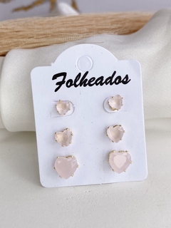 Trio de Brincos Folheado a Ouro 18k - comprar online