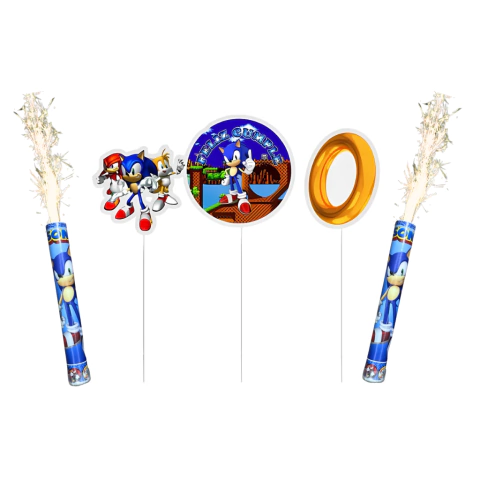 Combo Cake Topper + Bengala Sonic