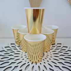Vaso Polipapel Dorado Metalizado - Planeta Fiesta