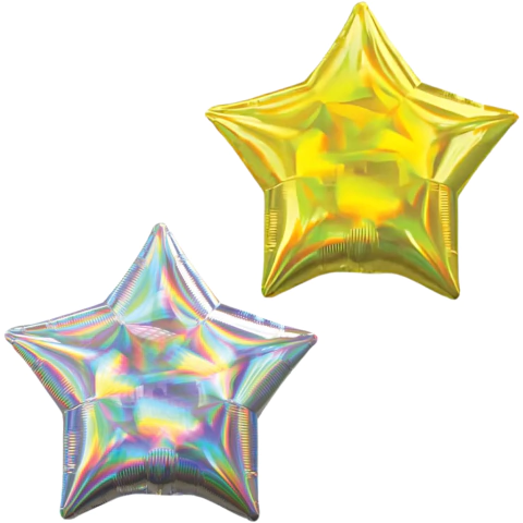 Globo Estrella tornasolado 18" x1 un Varios Colores