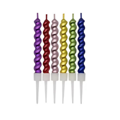 Vela Torneada Multicolor Metalizada x6 un - comprar online