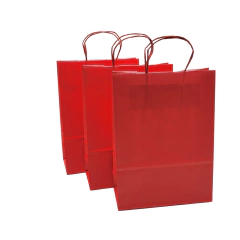 Bolsas De Papel Rojo Con Manija