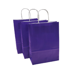 Bolsa De Papel Violeta Con Manija