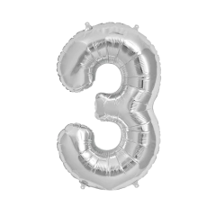 Globos Números Metalizados Plateados 16 Pulgadas - tienda online