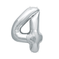 Imagen de Globos Números Metalizados Plateados 32 Pulgadas