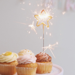 Vela chispita corazon/estrella para torta - comprar online
