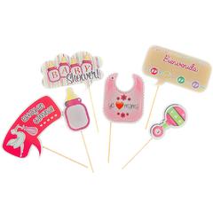 Set De Toppers Para Fotos Baby Shower Nena