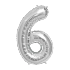 Globos Números Metalizados Plateados 16 Pulgadas - comprar online