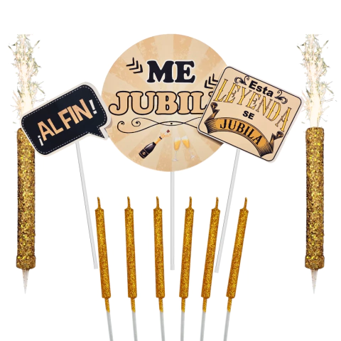Combo Cake Topper + Bengala + Velitas Me Jubile - comprar online