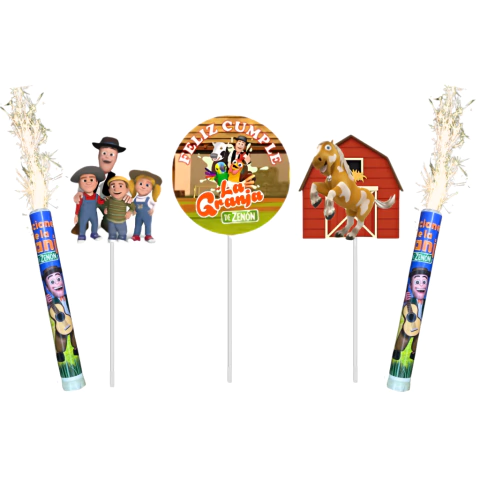 Combo Cake Topper + Bengala La Granja de Zenon - comprar online
