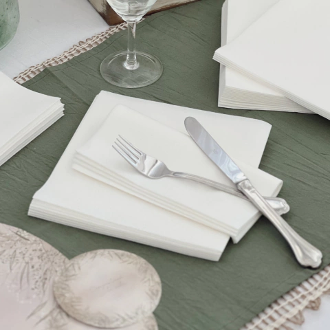 Servilleta Premium Airlaid Blanca 1/4 40x40 AlilA - comprar online