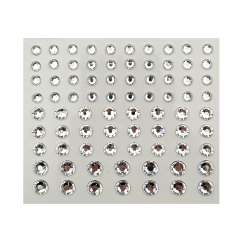 Strass Stickers Acrilico Autoadhesivo Gema Circular Mediana