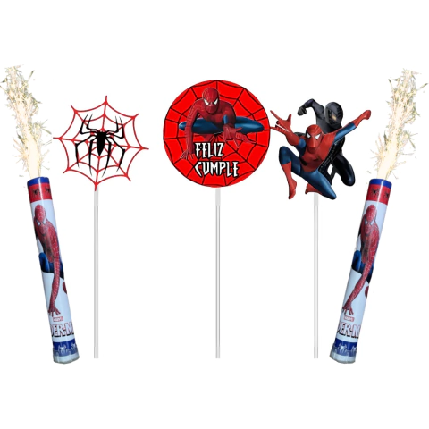 Combo Cake Topper + Bengala Spiderman - comprar online