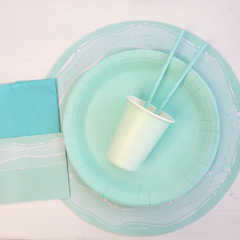 Kit Combo Cumple Ondas Pasteles Verde Aqua - Planeta Fiesta