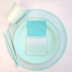 Kit Combo Cumple Ondas Pasteles Verde Aqua en internet