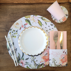 Plato De Sitio Live A Thankful Life Floreado en internet