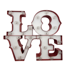 Cartel Love Con Luces - comprar online