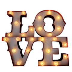 Cartel Love Con Luces