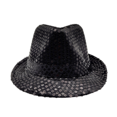 Sombrero Con Lentejuelas Negro