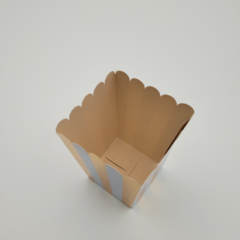 Caja Pochoclera Rayas Celeste Y Oro X8 - comprar online